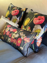 Load image into Gallery viewer, Square Scatter pillow with floral print and fruits, BOLTE Home Textiles Collection
