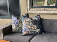 Load image into Gallery viewer, Square Scatter pillow with floral print and fruits, BOLTE Home Textiles Collection