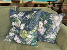 Load image into Gallery viewer, Square Scatter pillow with floral print and fruits, BOLTE Home Textiles Collection
