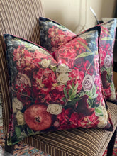 Load image into Gallery viewer, Square Scatter pillow with floral print and fruits, BOLTE Home Textiles Collection