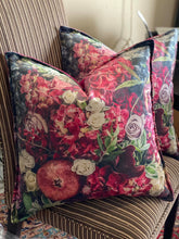 Load image into Gallery viewer, Square Scatter pillow with floral print and fruits, BOLTE Home Textiles Collection
